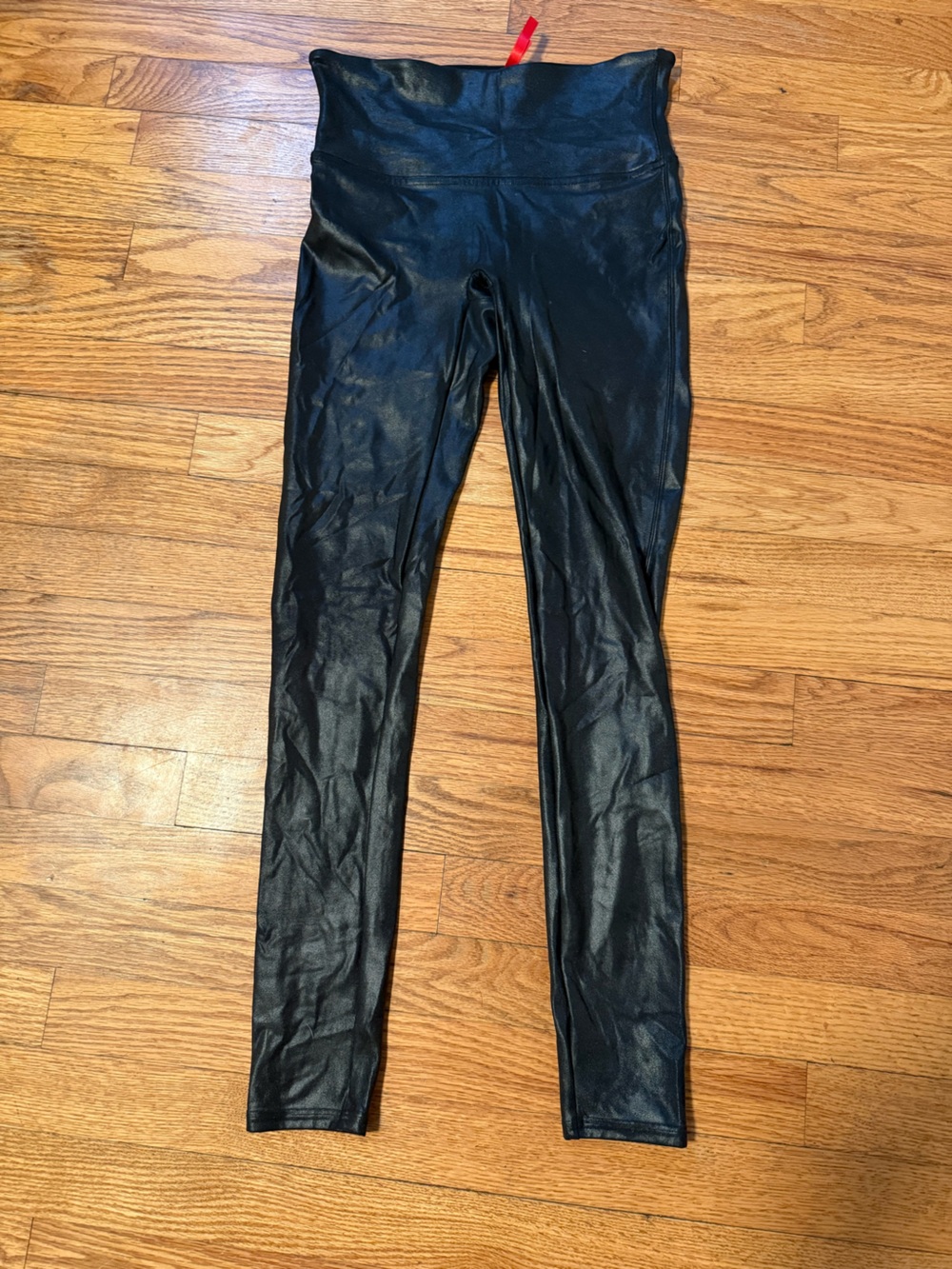 SPANX Black Faux Leather-Look Jeggings